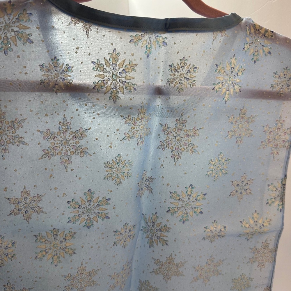 Handmade Bl Snowflake Glitter Tabard Apron Winter Christmas Side Tie Smock NWOT‎ - Picture 5 of 9